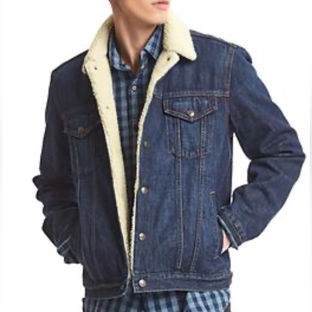 Gap Men’s 1969 icon sherpa-lined denim jacket M